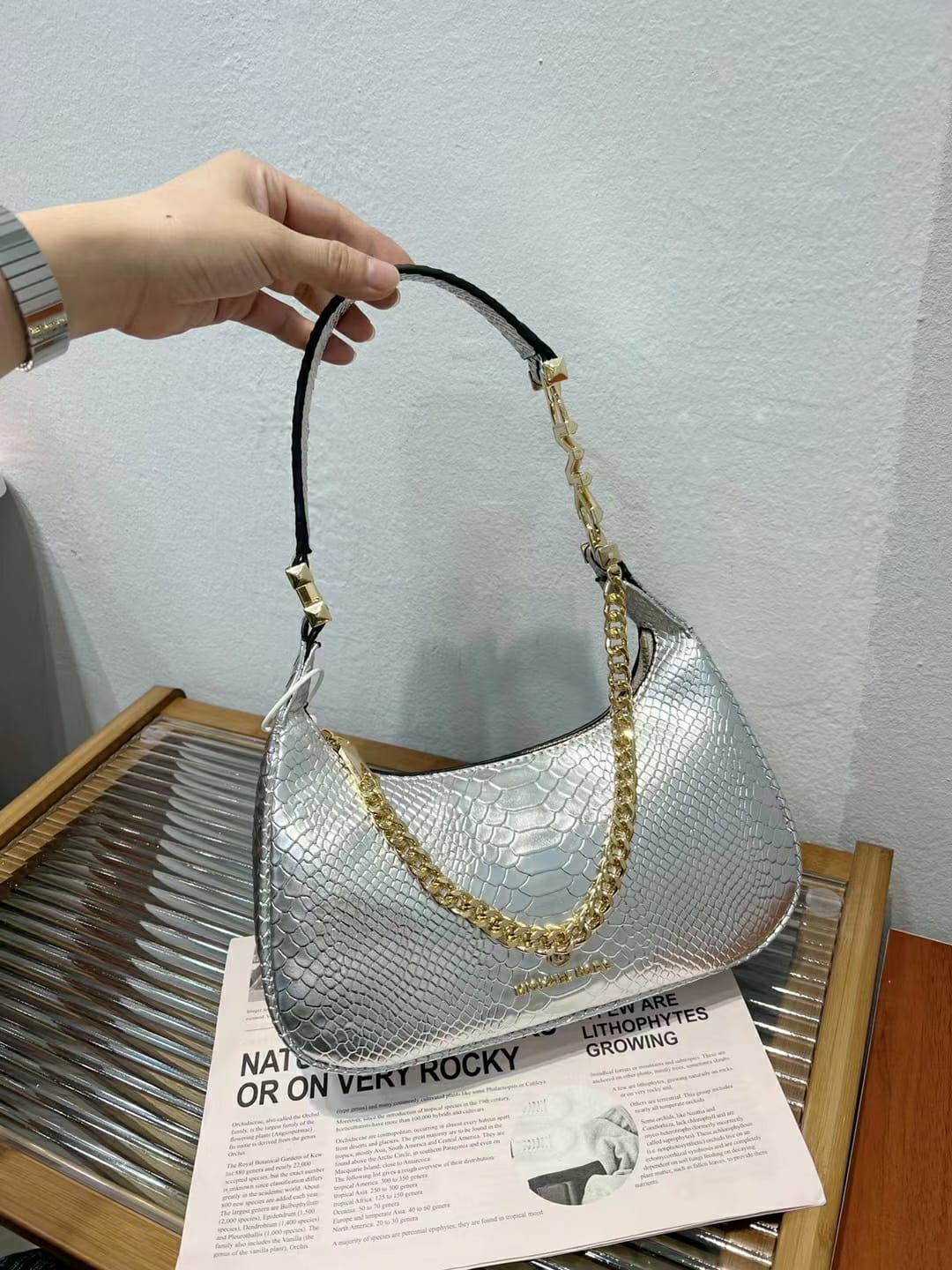 WhatsApp Image 2022-11-22 at 6.20.32 PM Michael kors Piper Metallic Silver Shoulder Bag (With Box)