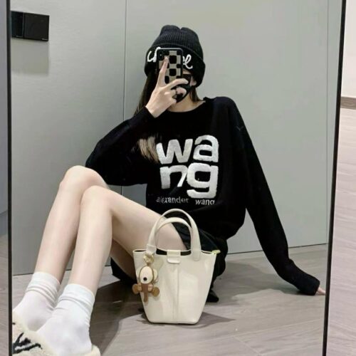 WhatsApp Image 2024-10-22 at 1.21.06 AM Alexander Wang Black Knitted Full Sleeve Warm Pullover