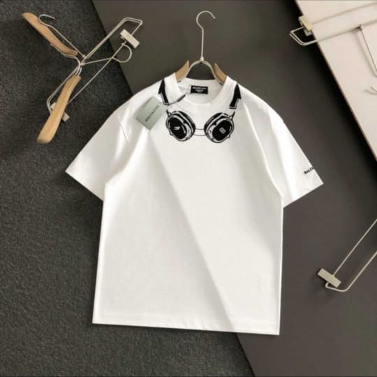 Balenciaga Shimmer Print White Tshirt