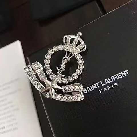 WhatsApp Image 2025-03-07 at 5.47.42 PM YSL Silver Crown Brooch