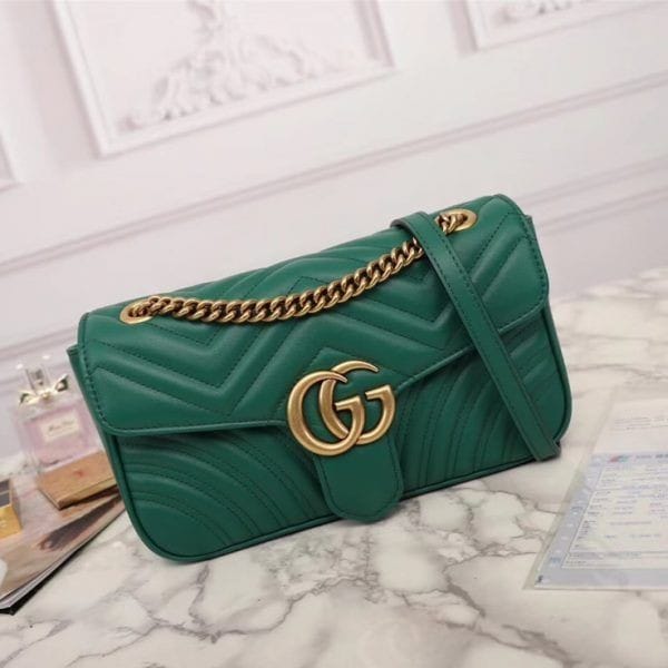 WhatsApp Image 2025-06-20 at 5.35.30 PM Gucci Matelasse Marmont Green Color Sling Bag (With Box)