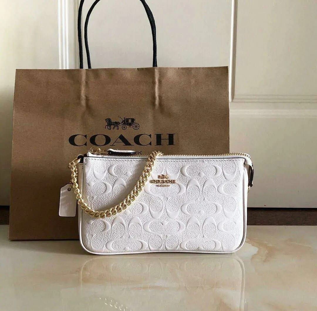 WhatsApp Image 2025-08-08 at 7.18.16 PM Coach Embossed White Shoulder Bag (With Box)