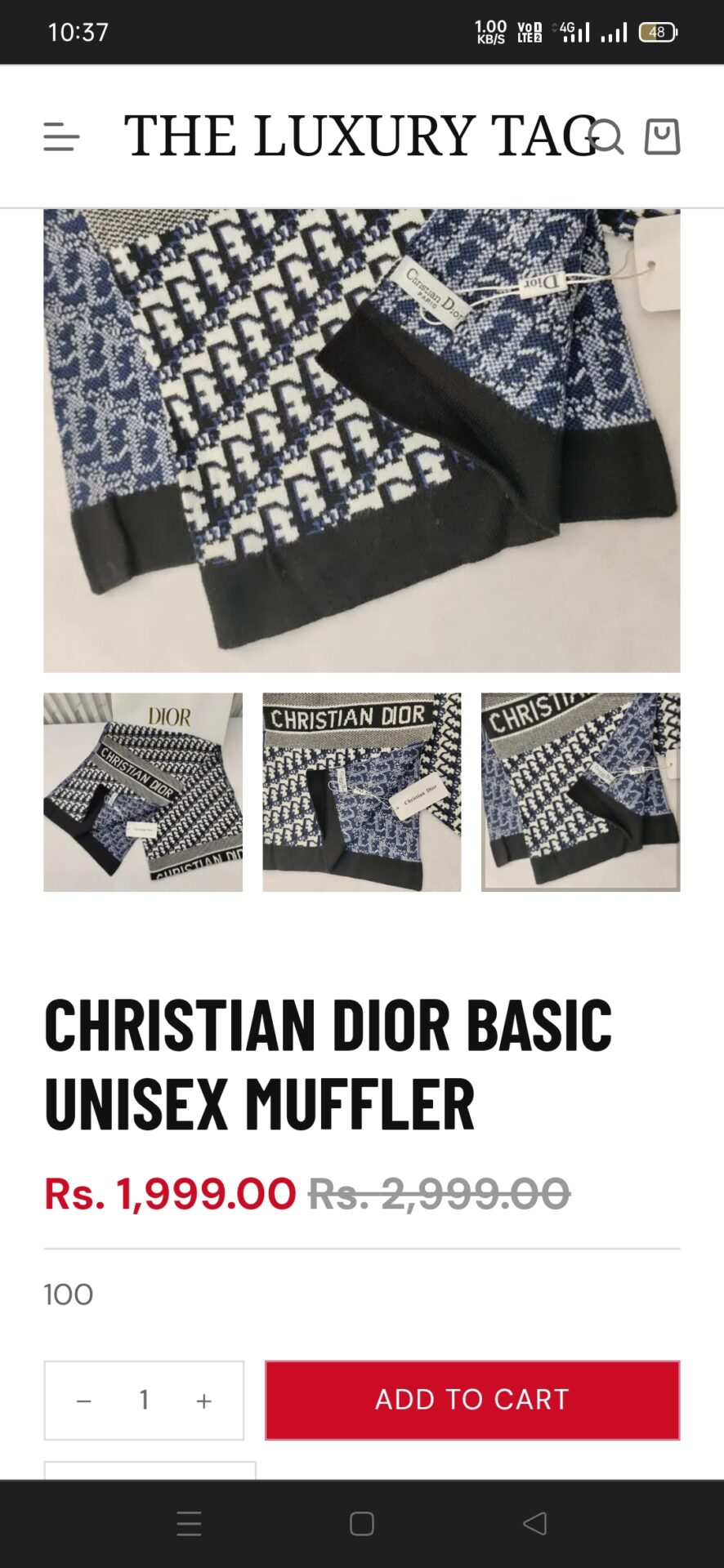 Christian Dior Basic Unisex Muffler photo review